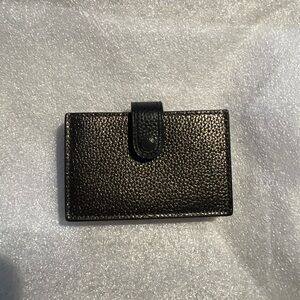 Coach metallic leather accordion style card case holder